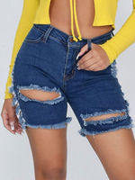 Damen Jeansshorts Blaue Baumwolle Gerade Extra Kurze Lässige Sommer Hot Pants