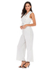 Damen Jumpsuit Turndown Kragen Ärmellose Kordelzug Trägerloses Polyester Straight Summer One Piece Outfit