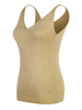 Damen Khaki Cami Top Träger Hals Polyester Ärmellose Casual Camis