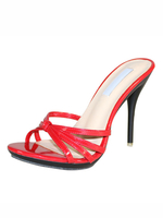 Damen Kitten Heel Slip On Stiletto Pantoffeln Stöckelsandale