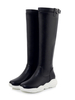 Damen Kniehohe Stiefel Weißer Sneaker Flache Lässige Sportliche Knielange Stiefel