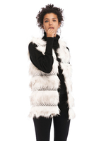 Damen Kunstpelzmäntel Weißer V-Ausschnitt Langarm Baumwolle Polyester Wintermantel