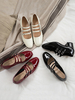 Damen Lackleder Vintage Mary Jane Halbhohe Absätze Blockabsatz Schwarze Pumps