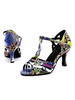 Damen Latin Dance Schuhe Ballsaal Open Toe T-Typ Python Sandalen