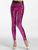Damen Leggings mit Pailletten 2021 High Elastic Waist Fuchsia Sexy Leggings