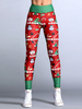 Damen Leggings Red Christmas Pattern Gedruckte Skinny Legging