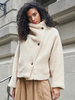 Damen leichte Aprikosenjacke Turndown-Kragen Langarm Polyester Winterjacke