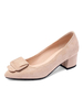 Damen Low Heels Spitzschuh Blockabsatz Nude Pumps
