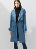 Damen Mantel Hell Himmelblau Turndown Kragen Langarm Knöpfe Polyester Casual Winter Trenchcoats