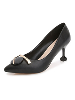 Damen Mid-Low Heels Chic Pointed Toe Spezielle Ferse Slip-On Pretty Metal Details