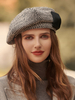 Damen Mützen Chic Bows Colour Block Wool Deep Grey Beret