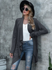 Damen Oberbekleidung Deep Grey Langarm Layered Casual Wrap Short Coat