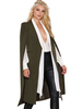 Damen Oberbekleidung Designed Ausschnitt Casual Asymmetrical Hunter Green Woolen Coat