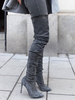 Damen Overknee Stiefel Micro Suede Pointed Toe 4.7 "Overknee High Boots