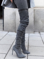 Damen Overknee Stiefel Micro Suede Pointed Toe 4.7 "Overknee High Boots