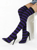Damen Overknee-Stiefel Purple Pointed Toe Club Stiletto Heels