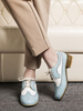 Damen Oxfords Classic Round Toe Schnürschuhe aus PU-Leder von Oxford