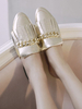 Damen Pantoletten Clogs Leder Silber Pointed Toe Slip-On Schuhe