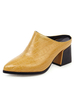 Damen Pantoletten Croco Print Pointed Toe Flare Heel Plus Size Schuhe