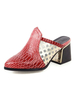 Damen Pantoletten Navy Blue Pointed Toe Block Heel Plus Size Schuhe