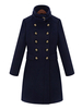 Damen Pea Coat dunkel Marine Langarm Double Breasted schlanke Passform Wintermantel