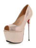 Damen Peeptoes aus Lack-PU im Slip-On Style mit Stilettos
