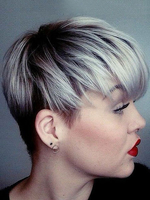 Damen Perücke in Silbergrau Pixies & Boycuts für Party