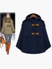 Damen Poncho für Winter im schicken & modischen Style mit Kapuze für Alltag Baumwolle mit schichtigem Design und Schnallen