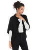 Damen Poncho Turndown Kragen Polyester Schwarz Quaste Sweater Cape