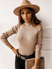 Damen Pullover Aprikose High Collar Langarm Acryl Winter Trägerlose Pullover