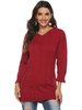 Damen Pullover Burgunder V-Ausschnitt Langarm Acryl Pullover