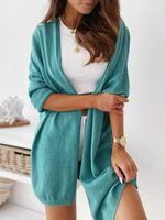 Damen Pullover Cardigans Blue Green Wolle Langarm Cardigans