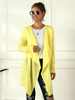 Damen Pullover Cardigans Gelb Acryl Langarm Lässig Langer Pullover Mantel