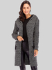Damen Pullover Cardigans Grau Polyester Taschen Langarm Kapuzenmantel