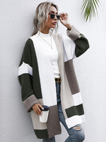 Damen Pullover Cardigans Hunter Green Cotton Plaid V-Ausschnitt Langarm Mäntel