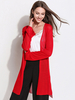 Damen Pullover Cardigans Red Viscose Langarm Langarm Pullover Mantel