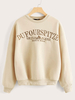 Damen Pullover Light Apricot Langarm Polyester Kurzes Sweatshirt