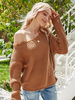 Damen Pullover Pullover Kaffee Braun Langarm Unregelmäßige Acryl Casual Pullover