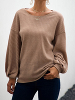 Damen Pullover Pullover Rundhals Langarm Casual Sweater