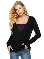 Damen Pullover Pullover Schwarz Langarm Acryl Casual Pullover