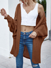 Damen Pullover Strickjacken Braun Langarm Strickjacken Mantel