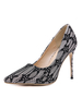 Damen Pumps Chic Black Pointed Toe Leder Spitze Upper Stiletto Heel