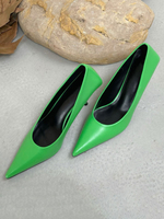 Damen Pumps Grün PU Leder Spitze Zehen Stiletto Heel Chic Sexy Heels