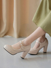 Damen Pumps Mary Jane Round Toe Blockabsatz Schöne Plus Size Schuhe