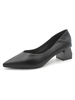 Damen Pumps Mid-Low Heels Lässige Pumps mit spitzen Zehen und schwarzen PU-Lederpumps