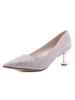 Damen Pumps Pointed Toe Stiletto Absatz Chic Lavendel Pailletten Stoff Pumps mittlerer Breite