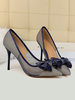 Damen Pumps Pointed Toe Stiletto Absatz Schwarz Schleifen Grau Farbblock High Heel Schuhe