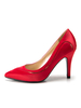 Damen Pumps Red Slip-On Spitze Zehen Stiletto Heel Chic Low-Tops