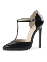 Damen Pumps Slip-On Spitze Zehen Stiletto Absatz Pailletten T-Riemen Sexy Vintage Schuhe