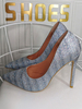 Damen Pumps Slip-On Spitze Zehenstreifen Stiletto Heel Pailletten Elegante Vintage Stiletto Schuhe